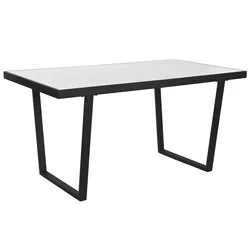 Jídelní stoly Home ESPRIT Bílá Černá Kov 150 x 80 x 75 cm