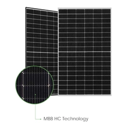 Jinko Tiger Neo 435W Photovoltaik-Panel mit schwarzem Rahmen.