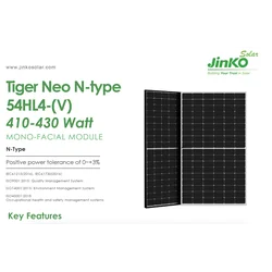 Jinko Tiger Neo N-тип 54HL4R-(V) 435 Watt JKM435N-54HL4R-V-BF