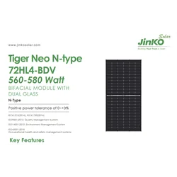 JinkoSolar solcellsmodul JKM575N-72HL4-BDV 575W Silver