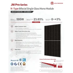 Jolywood 580W N-typ JW-HT144N-R0 Bifacial Silver Ram