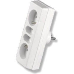 Jonex Plug-in splitter 2x2P+Z + 2xEuro hvid R-472