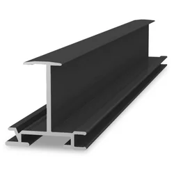K2 Insättningsskena 35mm, svart aluminium monteringsskena, 5,10m