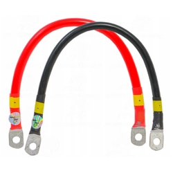 Kabel met oogje fi 8mm en hoes ZWARTE LGY streng 25mm2 lengte 100cm voor batterijen