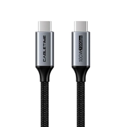 Kabelis USB3.1, USB-C - USB-C, 10Gbps, 100W, 20V/ 5A, 4K/ 60HZ, 1m