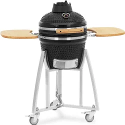 Kamado ceramic charcoal grill with thermometer on wheels, diameter. 32.5 cm