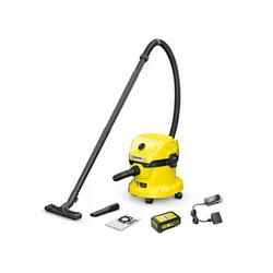 Karcher WD 2-18 akumulátorový vysavač 18 V | 12 l | L| Uhlíkový kartáč | 1 x 2,5 Ah baterie + nabíječka