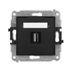 KARLIK Gniazdo USB AA 2.0 Kolor: Czarny mat