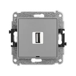 KARLIK USB socket AA 2.0, without description field Color: Matt gray