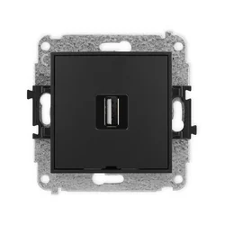 KARLIK Zásuvka USB AA 2.0, bez popisového pole Barva: Matná černá