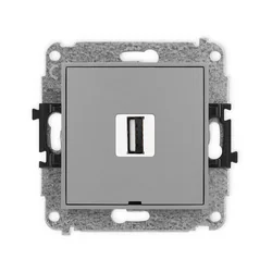 KARLIK Zásuvka USB AA 2.0, bez popisového pole Barva: Matná šedá