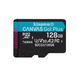 Карта пам'яті MicroSD Kingston Canvas GO Plus, 128GB, адаптер SD, клас 10