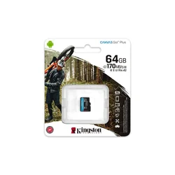 Karta pamięci Karta MicroSD Kingston Canvas GO Plus, klasa 64GB, 10