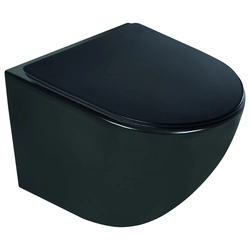 Kerra Delos Blm upphängd toalettskål med mjukstängande sits, halvmatt svart