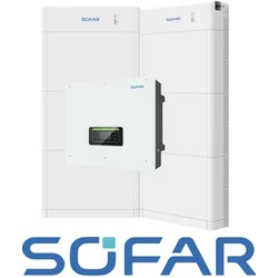 Készlet: SOFAR hibrid inverter HYD20KTL-3PH, Sofar energiatároló 30kWh: 2 x15kWh BTS E15-DS5