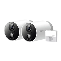 Kit 2 Wifi-bewakingscamera's 2 IR-megapixels 15m met TAPO-batterijen C400S2