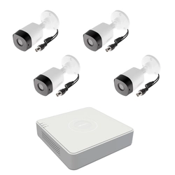 Kit 4 FULL HD-Außenüberwachungskameras 2MP 20m IR, Hikvision DVR