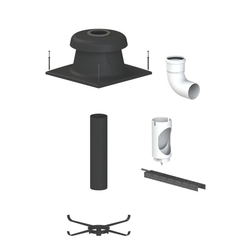 Kit base de chimenea para pozos Cox Geelen CoxDENS, D80 (acabado, tapa, codo de soporte, soportes de chimenea)