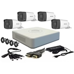 Kit de videovigilancia Hikvision 4 cámaras 2MP FULLHD 1080p IR 40m + accesorios de instalación, HDD 500GB