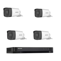 Kit de vigilância 4 câmeras externas FULL HD Hikvision 40m infravermelho e DVR 4 canais Hikvision