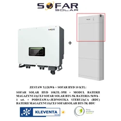 Kit híbrido completo SOFAR HYD10KTL 10kW+SYSTEM ARMAZENAMENTO DE ENERGIA SOLAR BTS SOFAR E10,24-DS5 10,24kWh+BDU