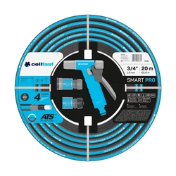 Kit inteligent 20 m 3/4" NOU, setul include: furtun de grădină SMART 3/4" 20mb, Aspersor cu pistol HYDRON, cuplaje rapide IDEALE de oprire și trecere,