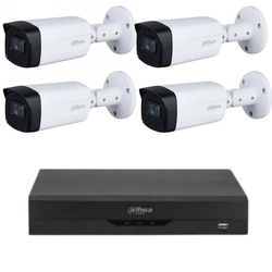 Kit sorveglianza Dahua 4 telecamere 5MP, obiettivo 3.6mm, IR 80M, DVR Dahua con 4 canali 4K