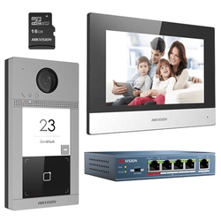 KIT vaizdo domofonas, skirtas šeimos „Wi-Fi“ ryšiui 2.4Ghz'monitor 7 colių – HIKVISION DS-KIS604-S