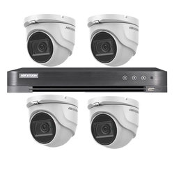 Kit videosorveglianza Hikvision 4 telecamere da interno 4 in 1, 8MP, 2.8mm, IR 30m, DVR 4 canali 4K 8MP