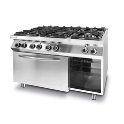 Kitchen Line 6-burner gas cooker with electric convection oven GN 1/1 HENDI 225899 225899