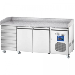 Kølet pizzabord 600x400 med skuffer 580l Stalgast 833271