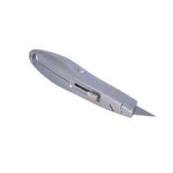 Knife with a retractable trapezoidal blade