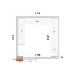 Koelruimte compleet 2400 x 2400 x 2200 mm CRPF2424
