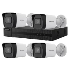 Комплект спостереження Hikvision HiLook 4 IP-камери 4MP PoE IR 30m IP67 і NVR 4 канали 6MP PoE 36W 1 порт SATA