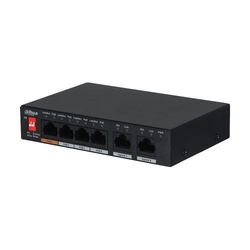 Комутатор Dahua PFS3006-4ET-60-V2 PoE 4+2 порти, 250m, 30W, 60W