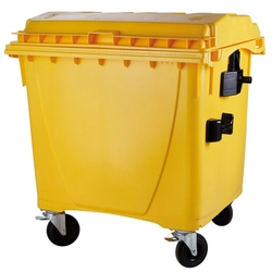 Контейнер за битови отпадъци и смет СЕРТИФИКАТИ Europlast Austria - жълт1100L