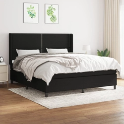 Kontinentálna posteľ s matracom, čierna, látka 160x200 cm