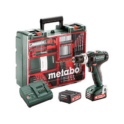 κρουστικό δράπανο μπαταρίας Metabo PowerMaxx SB 12 MW 12 V | 40 Nm | 1,5 - 10 mm | Βούρτσα άνθρακα | 2 x 2 μπαταρία Ah + φορτιστής | Σε μια βαλίτσα