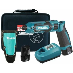 Κρουστικός οδηγός λαβής μπαταρίας Makita TD022DSE 7,2 V | 22 Nm | 1/4 bits | Βούρτσα άνθρακα | 2 x 1 μπαταρία Ah + φορτιστής | Σε μια βαλίτσα