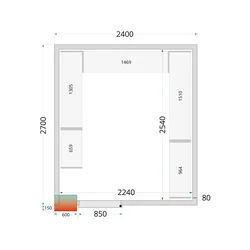 Kühlraum komplett 2400 x 2700 x 2200 mm CRPF2427WD