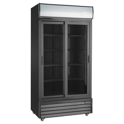 Kühlschrank mit Glas RQ1100SL-BLACK | 1000l | Schiebetüren | schwarz (SD1001SL)