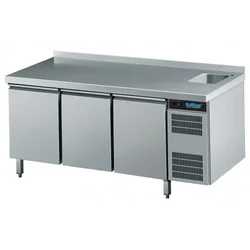 Kühltisch mit Spüle GN 1/1 KT Tiefe 700mm Rillen AKT EK731 1601-B