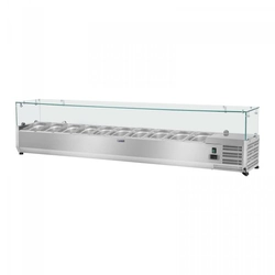 Kühlverlängerung - 10 x GN 1/4 - 200 x 33 cm - Glasabdeckung ROYAL CATERING 10010930 RCKV-200/33-10