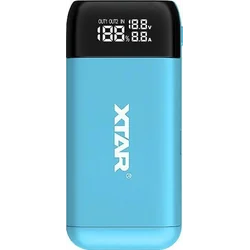 Ładowarka Xtar XTAR ŁADOWARKA/POWERBANK DO AKUMULATORÓW CYLINDRYCZNYCH LI-ION 18650/20700/21700 NIEBIESKI PB2S