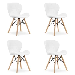 LAGO eko-ādas krēsls - balts x 4