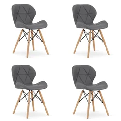 LAGO stoel van ecoleer - grijs x 4