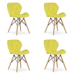 LAGO Velvet kėdė - geltona x 4