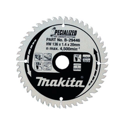 Lama per sega circolare Makita 136 x 20 mm | numero di denti: 48 db | larghezza di taglio: 1,4 mm