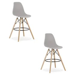 LAMAL stool gray / natural legs x 2