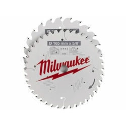 Lame de scie circulaire Milwaukee 165 x 15,87 mm | nombre de dents : 24 db | largeur de coupe : 1,6 mm 2 pcs